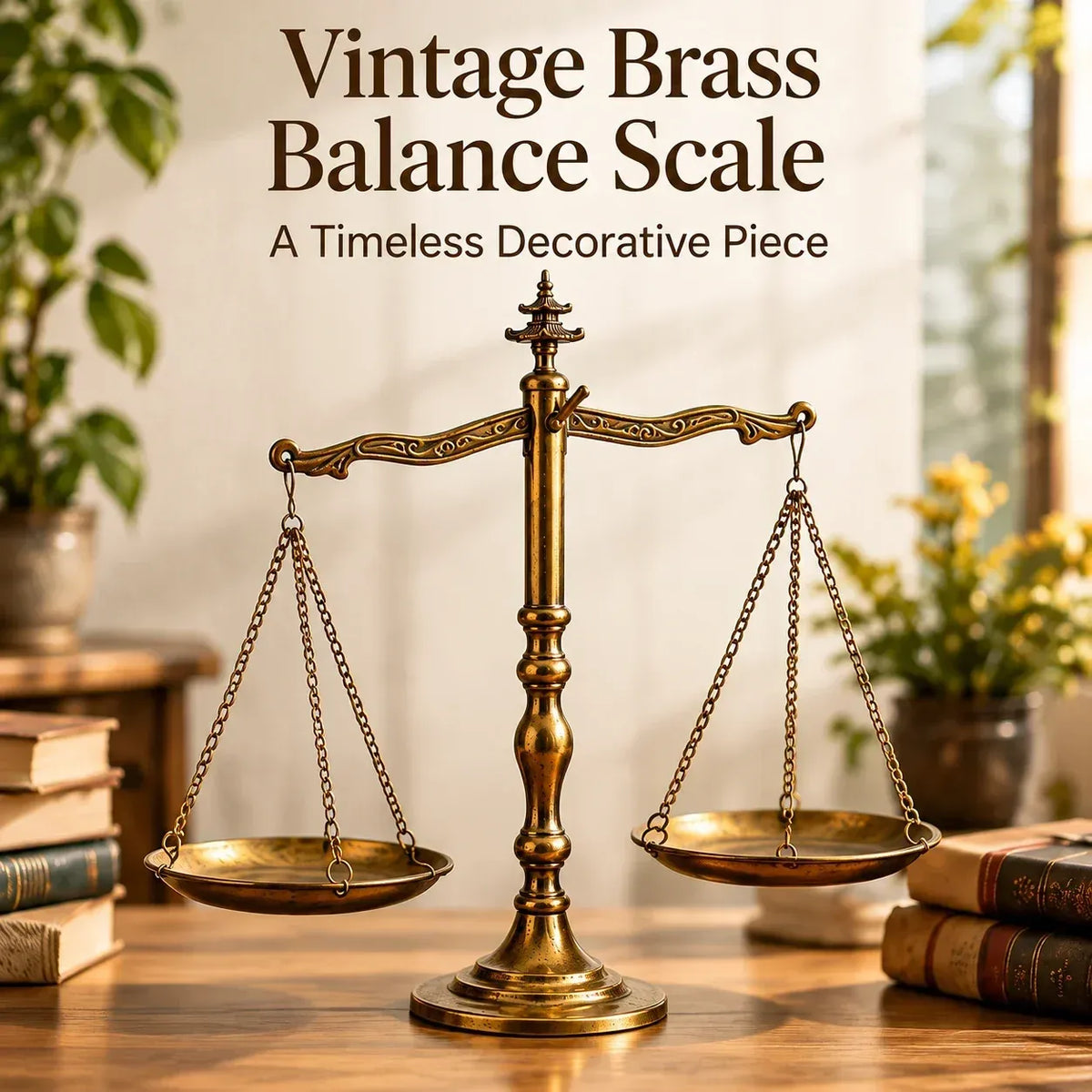 ⚖✨Vintage Brass Balance Scale — Decorative Tabletop Scale for Shelf, Mantel & Desk(📦Buy 2 Free Shipping)