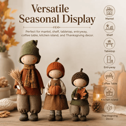 🍁3er-Set rustikale Herbst-Erntepuppen