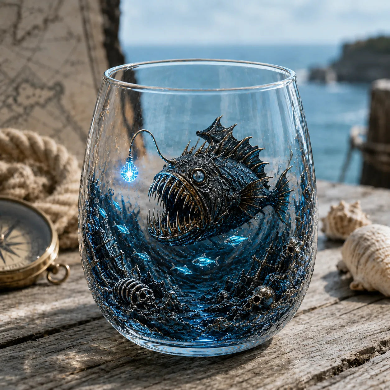 🌊 7-Piece Legendary Ocean Treasure Crystal Set for Whiskey Lovers & Home Bar Collectors ⚓✨