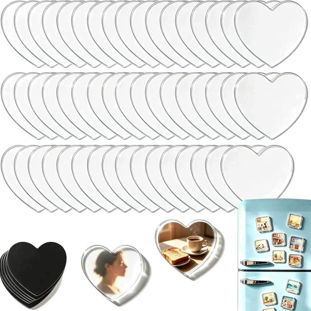 Acrylic DIY Square Fridge Magnets - Photo Frames for Crafts, Kitchen, Home Decor Use