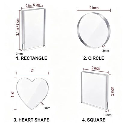Acrylic DIY Square Fridge Magnets - Photo Frames for Crafts, Kitchen, Home Decor Use