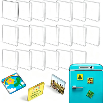 Acrylic DIY Square Fridge Magnets - Photo Frames for Crafts, Kitchen, Home Decor Use