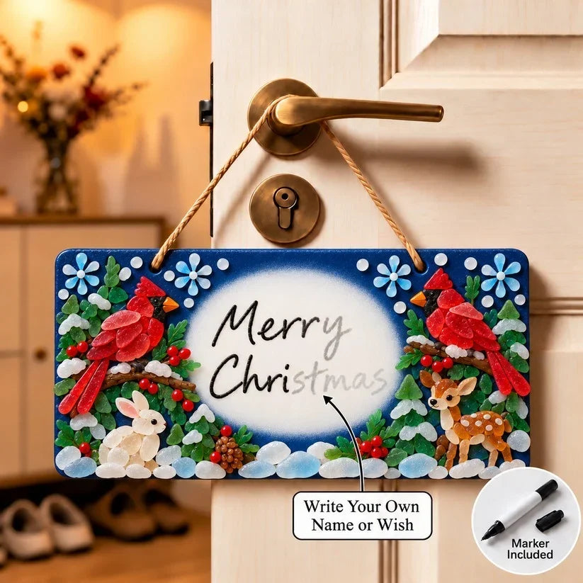 ⏳ Last Day 46% OFF – 🎄 Beginner-Friendly DIY Sea Glass Christmas Hanging Sign Kit | 8 Festive Designs with Handwritten Personalization ✍️