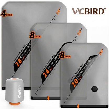 🧳✈️ VACBIRD X8 Wireless Electric Pump Vacuum Storage Bags| 3-Sec Automatic Space Saving Compression Bags Set for Travel & Home Organization
