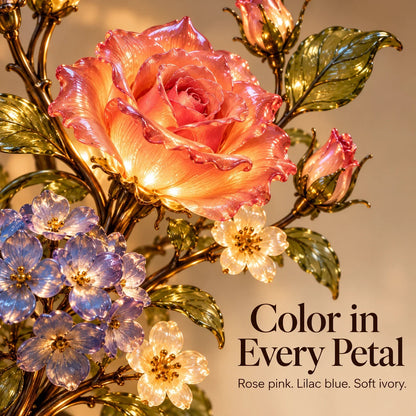 🌹✨ Eternal Bloom – Vintage Rose & Cardinal Table Lamp