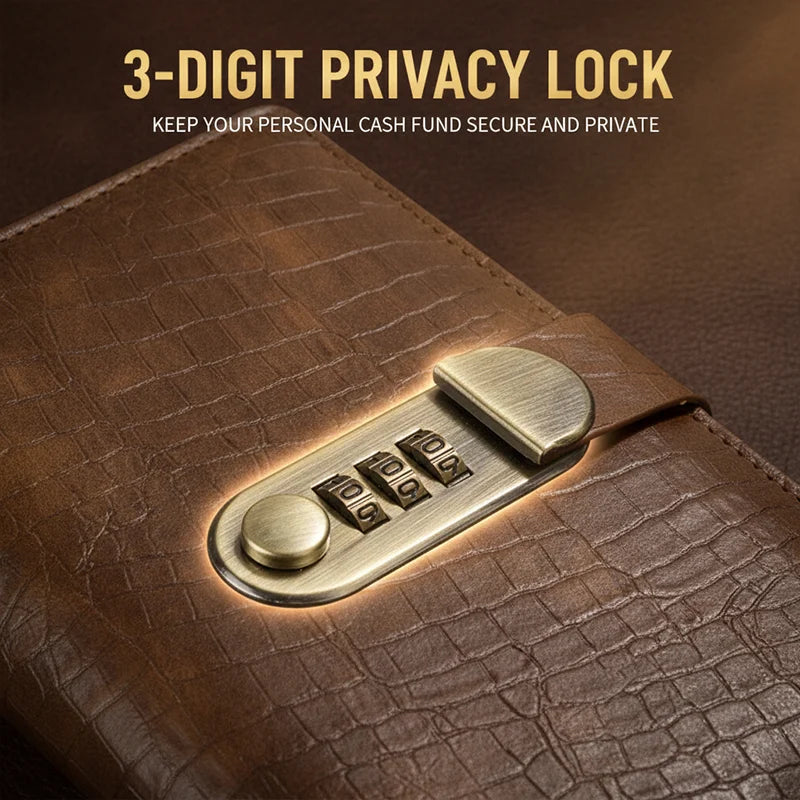 Close-up of the three-digit combination lock