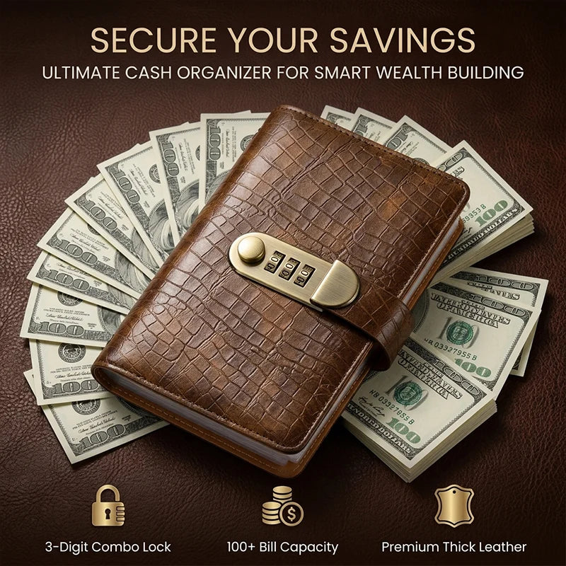 Lockable savings notebook with combination lock