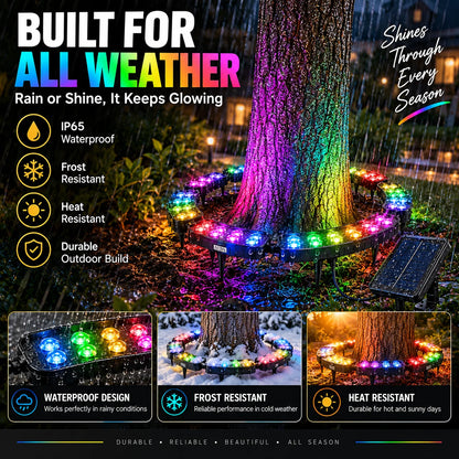 🎄 Make Every Tree Glow for Christmas – Solar RGB Landscape Ring Light💜💙💚