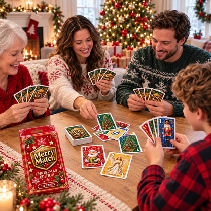 🔥Last Day 50% OFF🎉-🃏UNO Christmas Edition🎄 Holiday Family Card Game with 112 Festive Cards