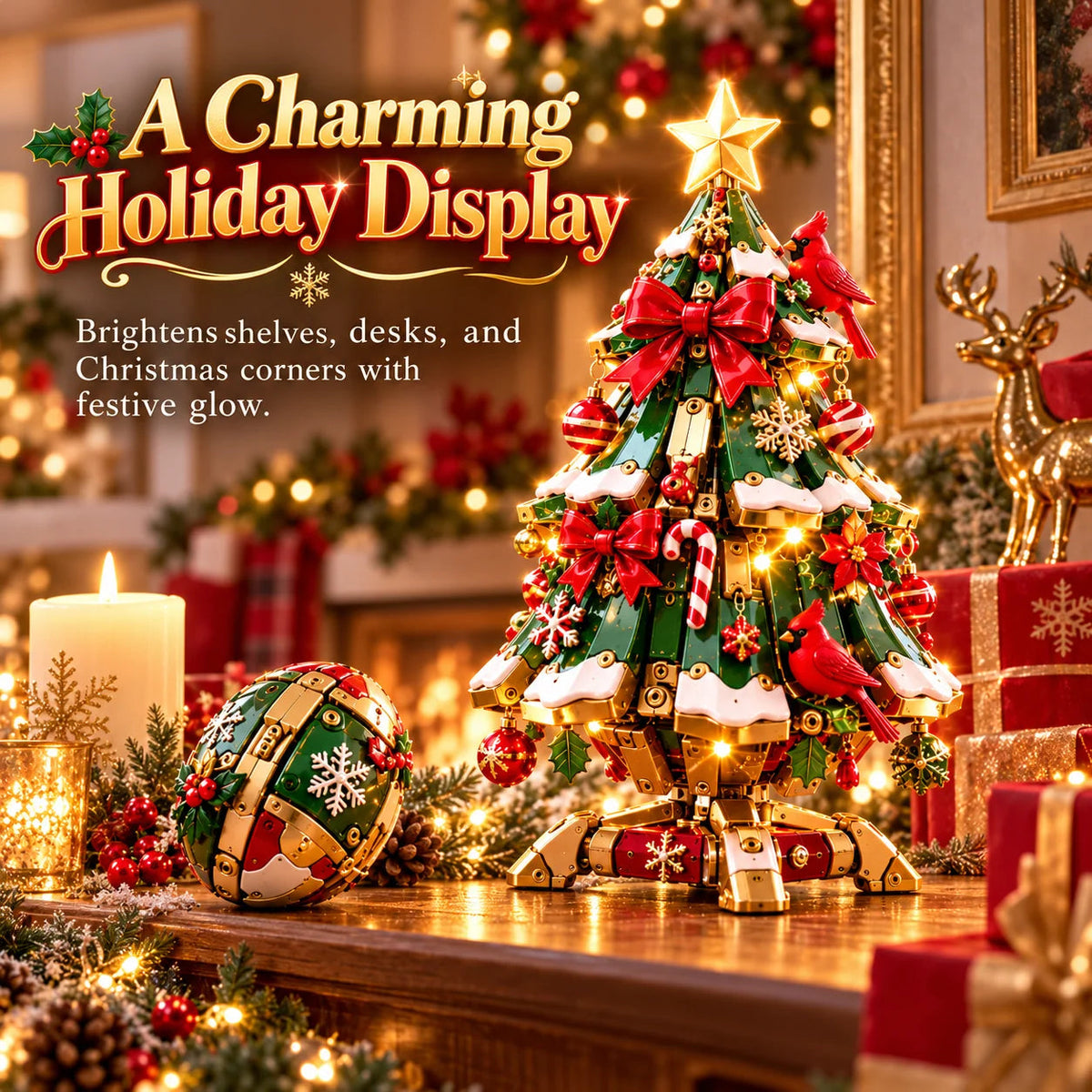 🔥 Last Day 50% Off 🔥 Egg-to-christmas Tree Magical Transforming Toy – Cardinal Christmas Tree Holiday Gift 🎄🎁✨