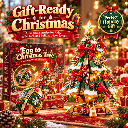 🔥 Last Day 50% Off 🔥 Egg-to-christmas Tree Magical Transforming Toy – Cardinal Christmas Tree Holiday Gift 🎄🎁✨