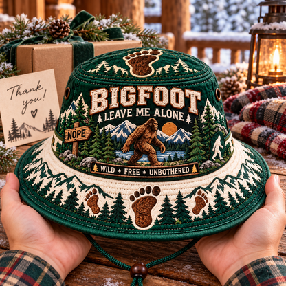 Bigfoot “Leave Me Alone” Embroidered Boonie Hat