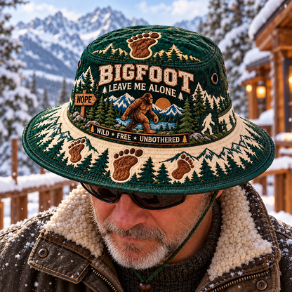 Bigfoot “Leave Me Alone” Embroidered Boonie Hat