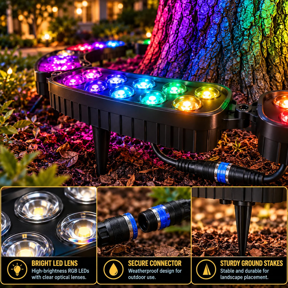 🎄 Make Every Tree Glow for Christmas – Solar RGB Landscape Ring Light💜💙💚