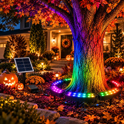 🎄 Make Every Tree Glow for Christmas – Solar RGB Landscape Ring Light💜💙💚