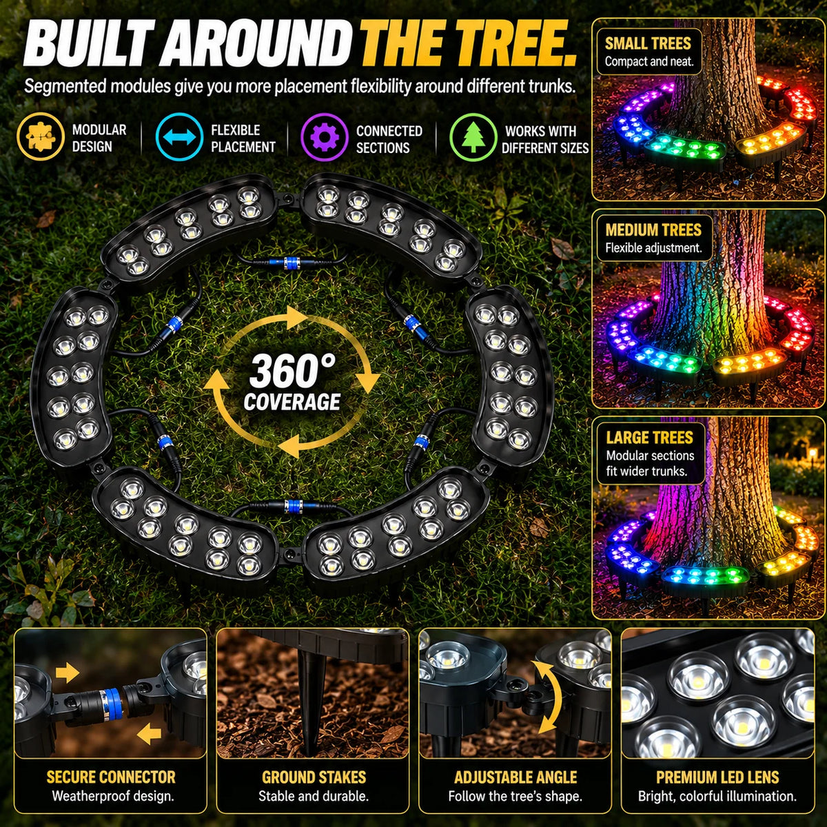 🎄 Make Every Tree Glow for Christmas – Solar RGB Landscape Ring Light💜💙💚
