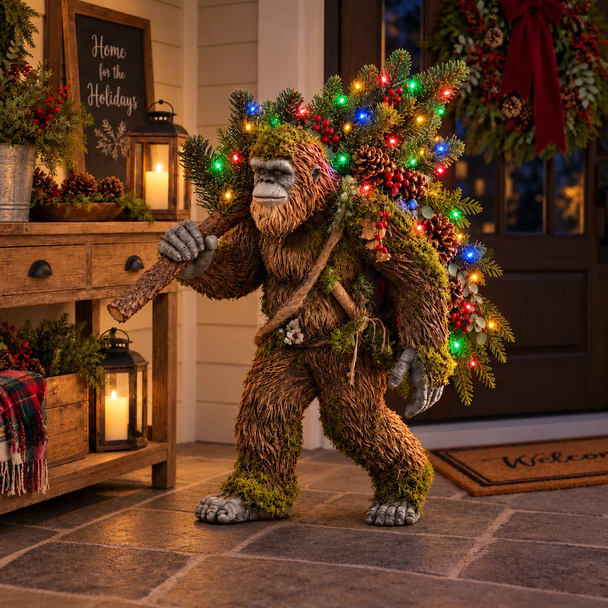 🎄 Woodland Bigfoot – Lighted Christmas Porch Decor