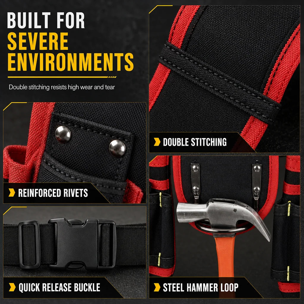 👷 50% OFF! 🛠️ Adjustable Tool Waist Bag – Multi-pocket & hands-free carry ✨