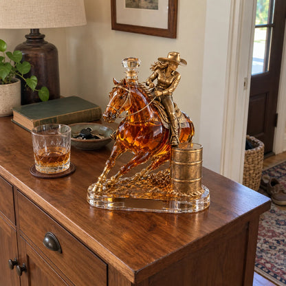 🐎🥃 Ride Hard, Pour Proud | Cowgirl Barrel Racing Whiskey Decanter