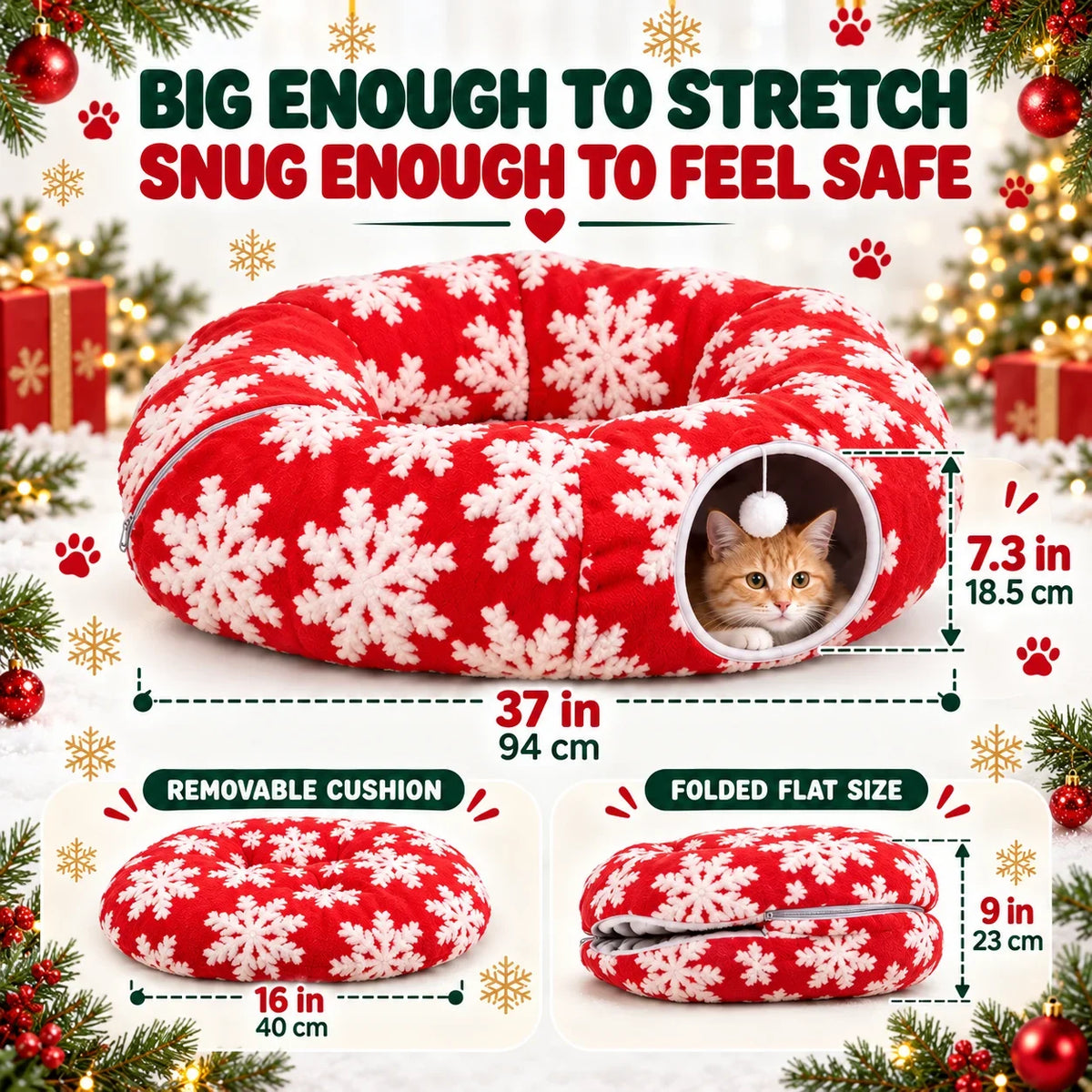 🐱Christmas Tree Cat Tunnel🎄 The Ultimate Cat-Proof Tree Skirt & Hideaway 🐾