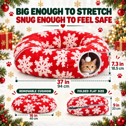 🐱Christmas Tree Cat Tunnel🎄 The Ultimate Cat-Proof Tree Skirt & Hideaway 🐾
