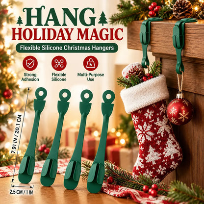 🎅🎄12/24 Pack Reusable Silicone Adhesive Christmas Garland Hooks 7.87"