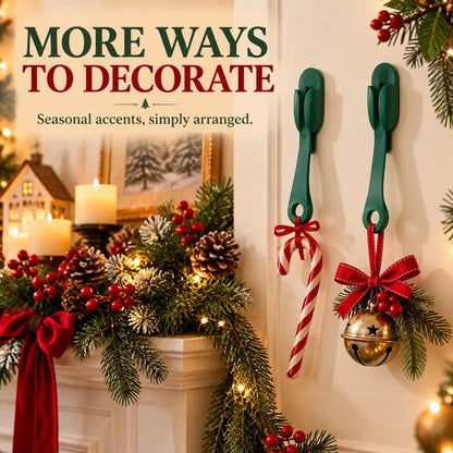🎅🎄12/24 Pack Reusable Silicone Adhesive Christmas Garland Hooks 7.87"