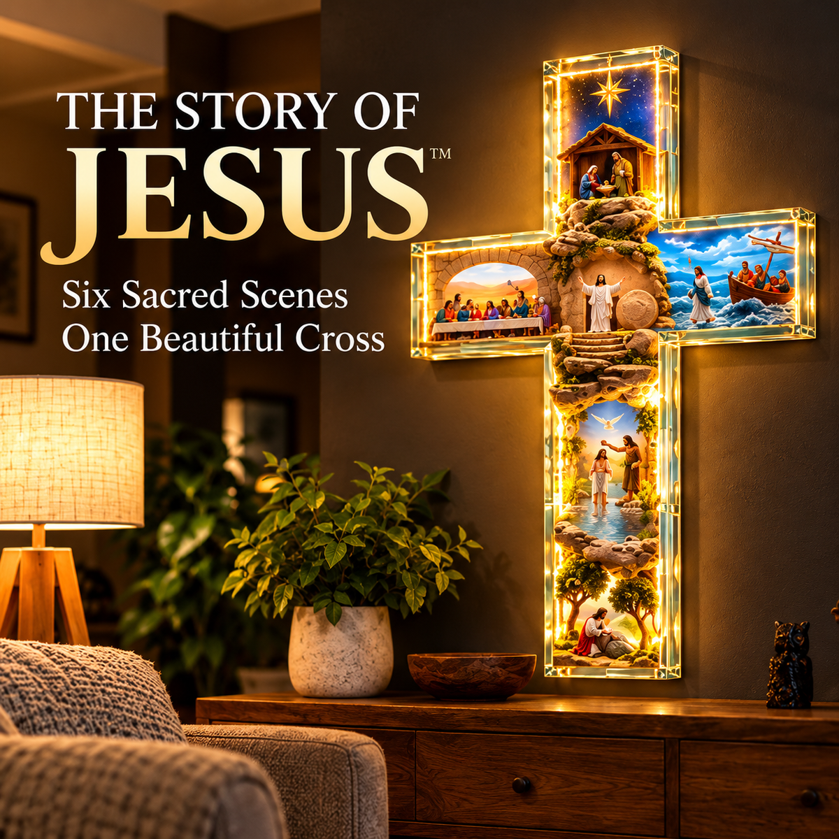 ✨ The Shepherd's Light™ – Illuminated Jesus Cross Wall Art | Faith-inspired Home Decor & Gifts