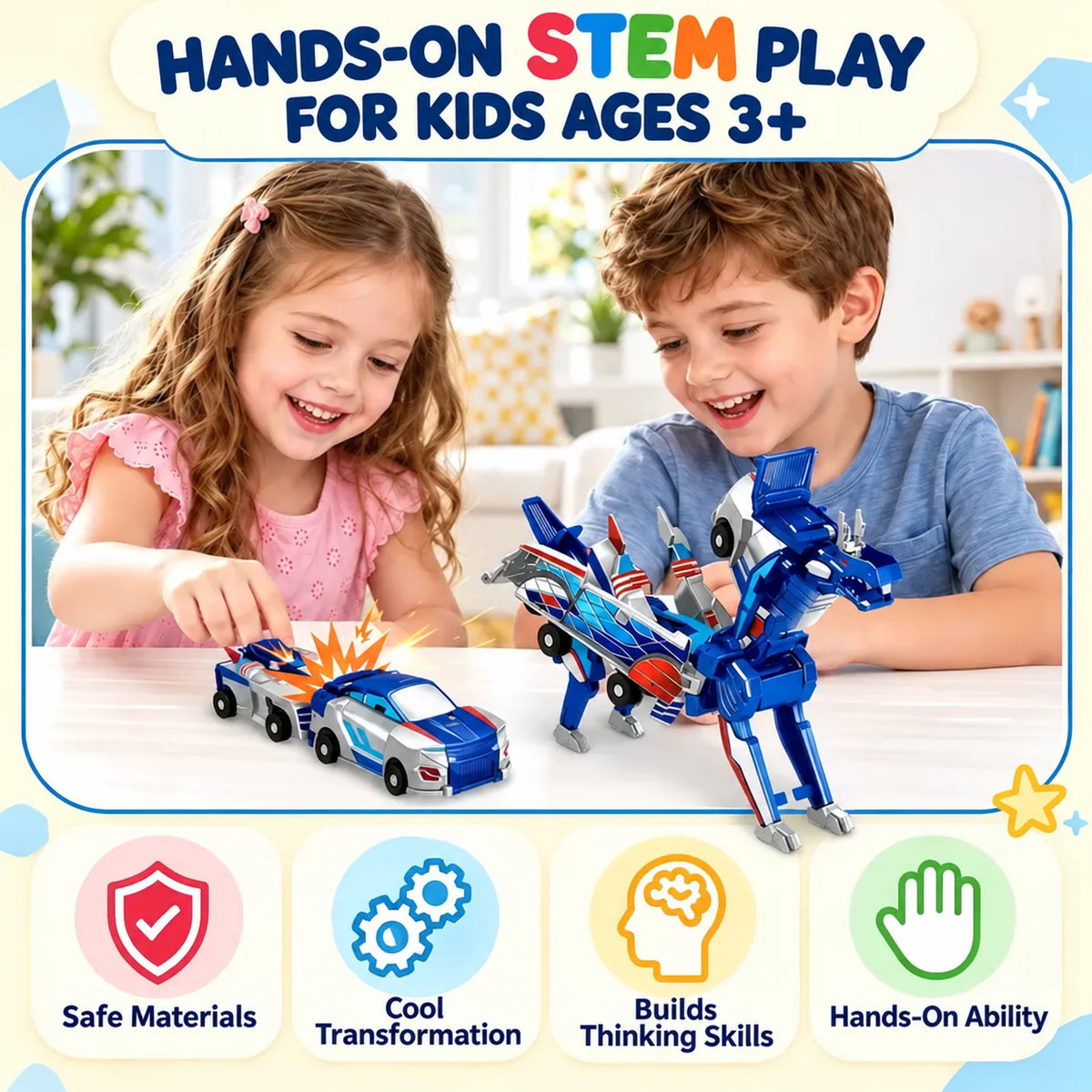 🎄 Christmas Magic! 🚗 Transforming Car Toys | Dino, Dragon & Reindeer 🦖🦌