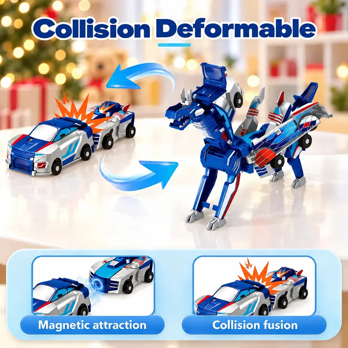 🎄 Christmas Magic! 🚗 Transforming Car Toys | Dino, Dragon & Reindeer 🦖🦌