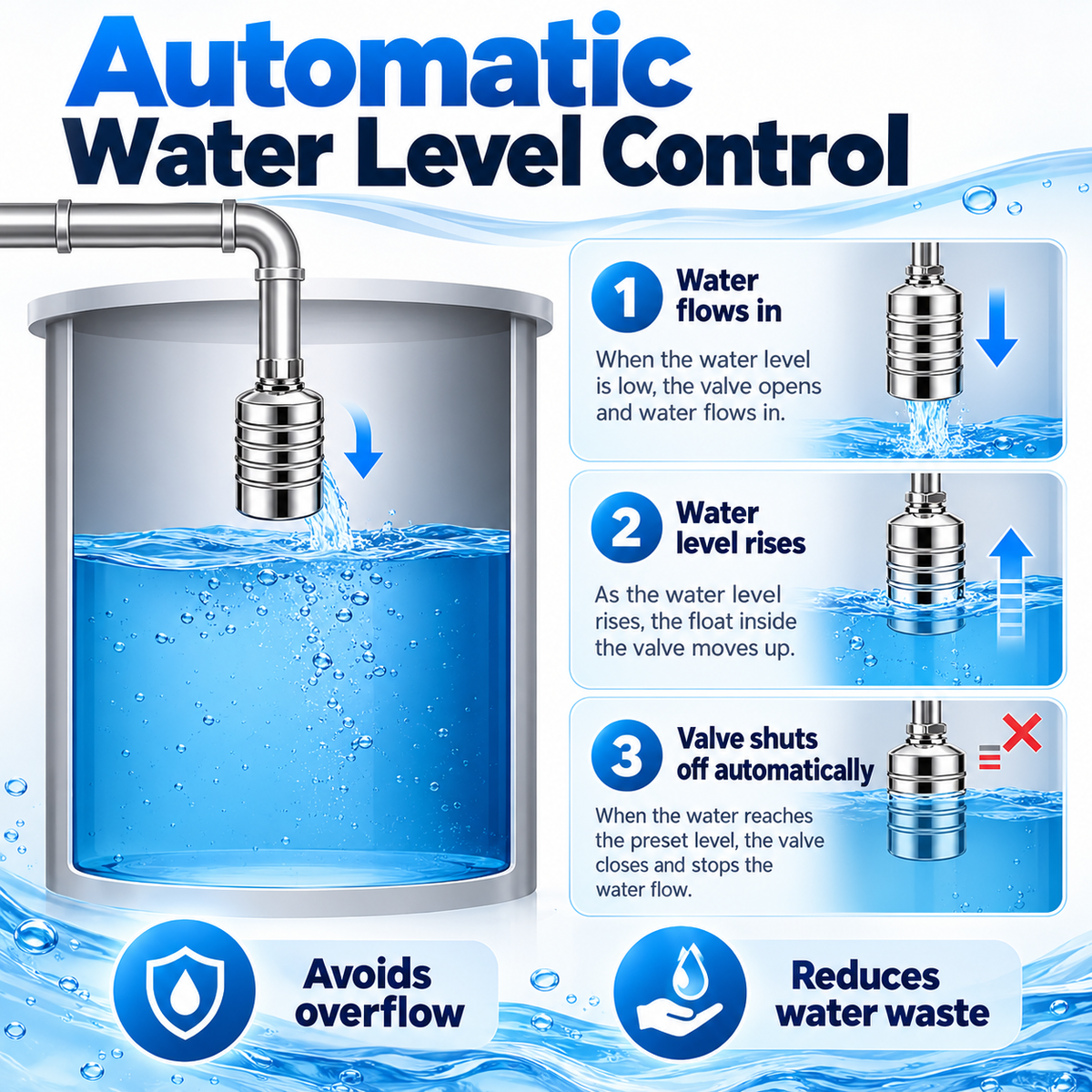 Automatic Water Level Control Float Valve