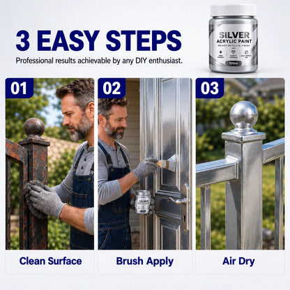 Water Based Metallic Silver Outdoor Anti Rust for Metal Renovation⏳