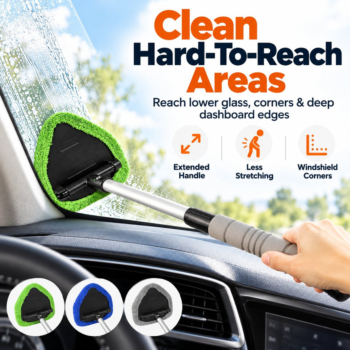 🚗✨ Windshield Cleaning Brush — Reach Every Corner with Ease!