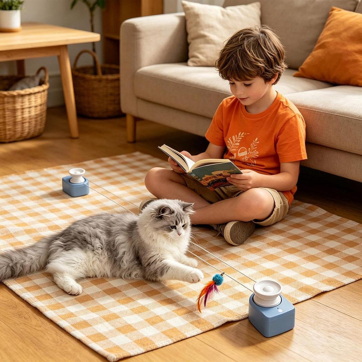 Motorized Cat Toy - USB Rechargeable 3 Speeds Automatic Low Noise,