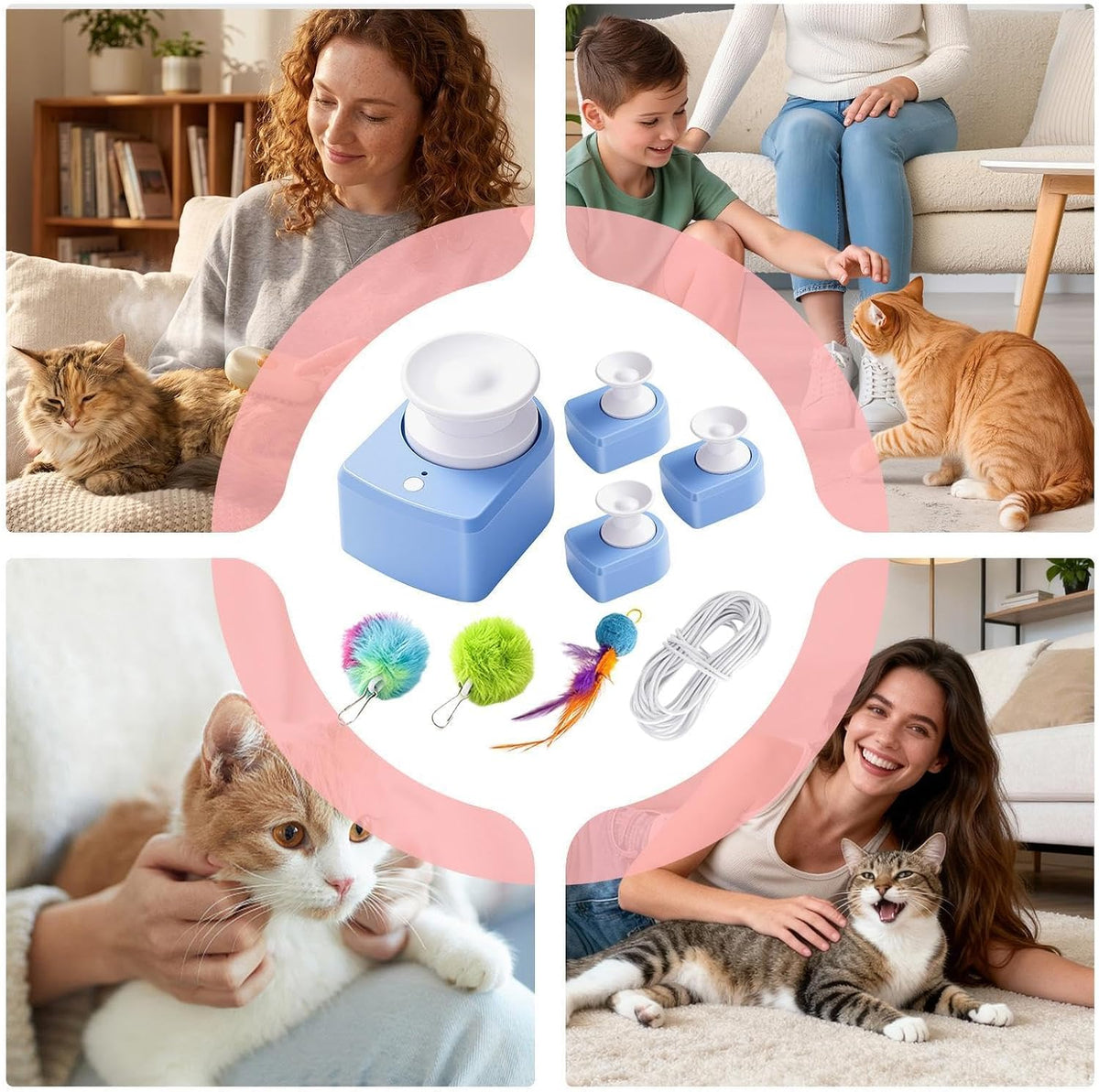 Motorized Cat Toy - USB Rechargeable 3 Speeds Automatic Low Noise,