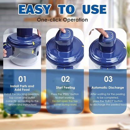 🧄 Smart Electric Fruit & Garlic Peeler – One-Click Automatic Peeling Machine with Easy-Clean Bowl 🍅