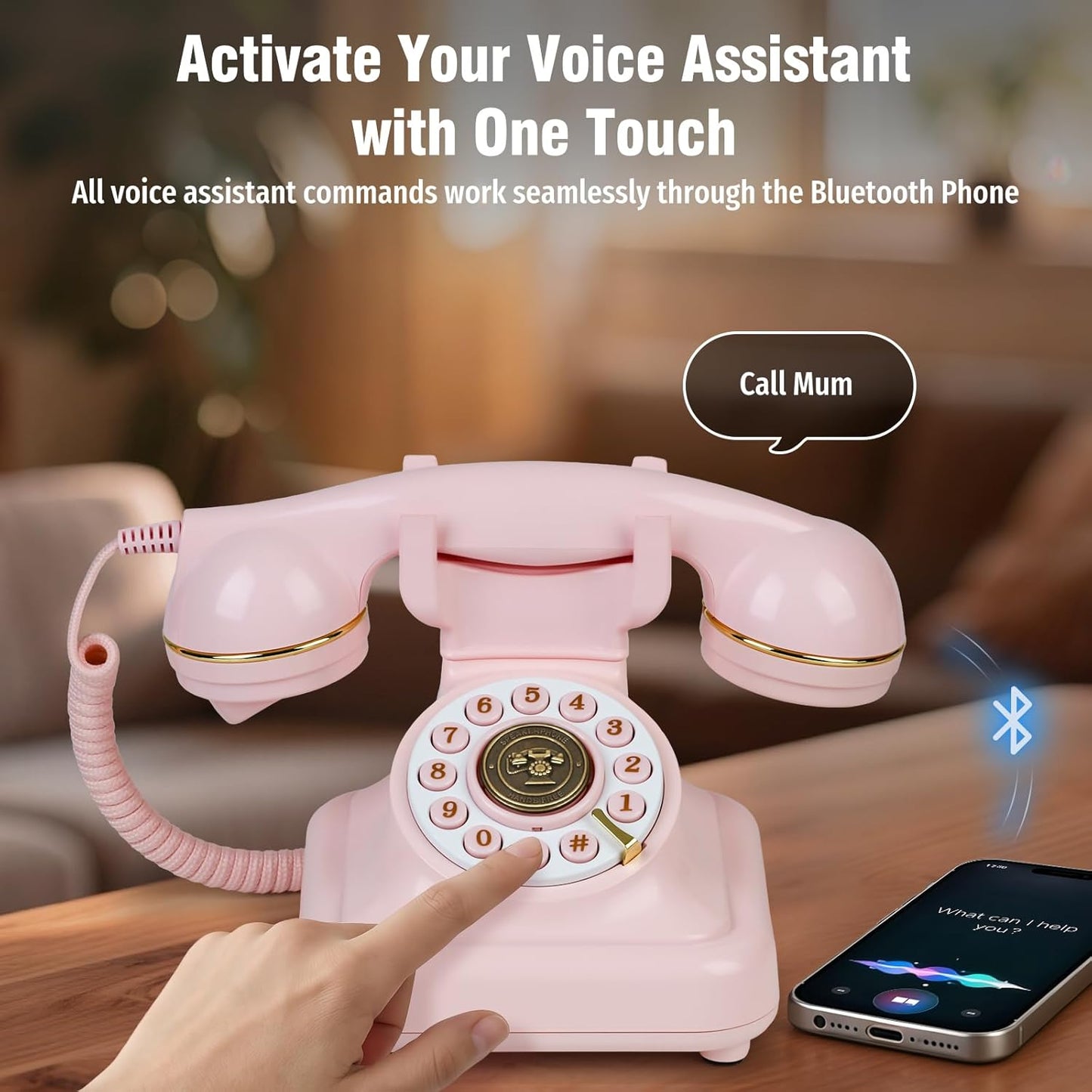 ☎️🌈Vintage Old Fashioned Telephone with Speakerphone & Volume Control📞