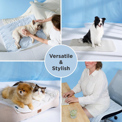 🔥🐶Washable Cooling Dog Mat, ❄️Non-Slip Summer Crate Bed for Large Dogs, No Gel & No Electric