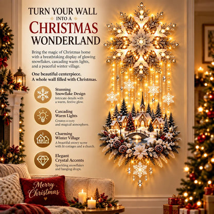 🔥Last Day 55% OFF❄️Christmas Snowflake Village Lighted Wall Decor