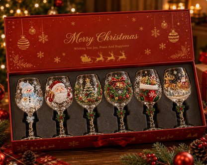 🎄🎁Christmas  Wine Glass Collection Gift Box Set