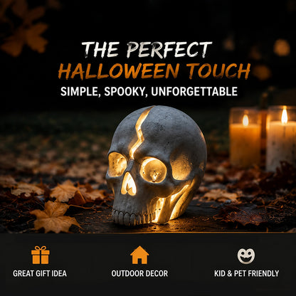 Gothic Solar Cracked Skull Light (Resin Craft)