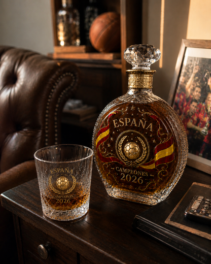 España 2026 Football Legacy Whiskey Decanter & Glass Set — Campeones Collector Edition