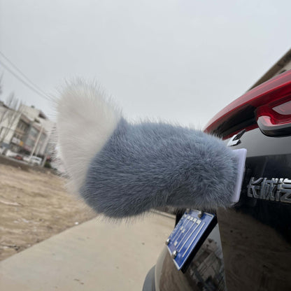 Electric Cat Tail for Car Decoration, Remote-Controlled Wagging Plush Tail for Car