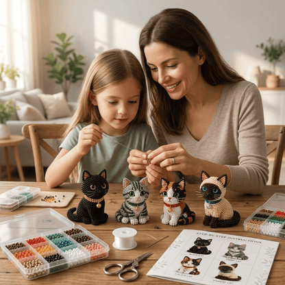 🐱 Create 4 Adorable Beaded Cats Yourself