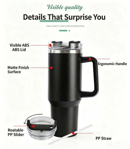40oz Stainless Steel Ice Cup With Straw