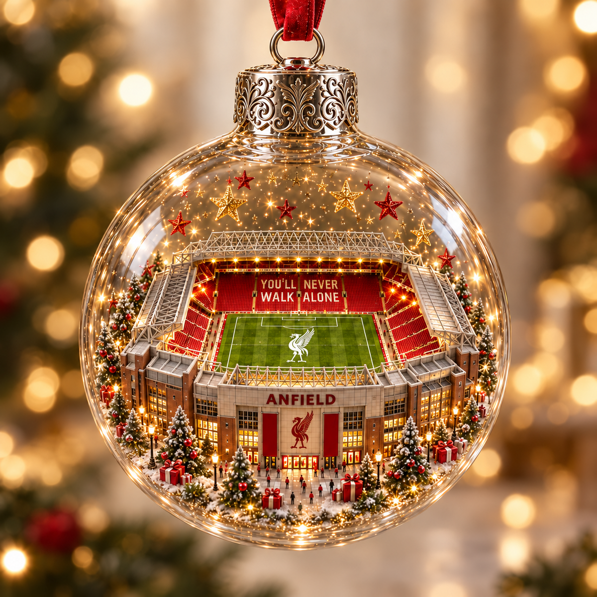 ⚽🎄 Christmas Sale: 50% OFF – Light-Up Football Stadium Ornament | 20 Styles