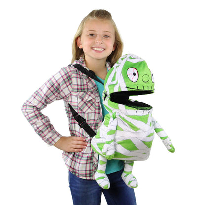 🧟 Interactive Singing Mummy Plush Kids Backpack | Halloween Trick-or-Treat Candy Bag