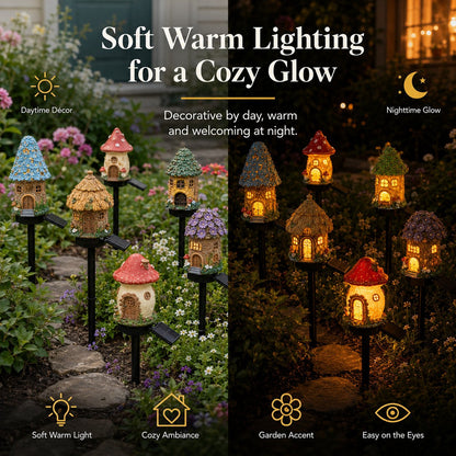 ✨Last Day: 49% OFF🔥Solar Fairy-Tale Mushroom Cottage Garden Light – Whimsical Warm Glow for Paths, Patios & Flower Beds 🍄🌙