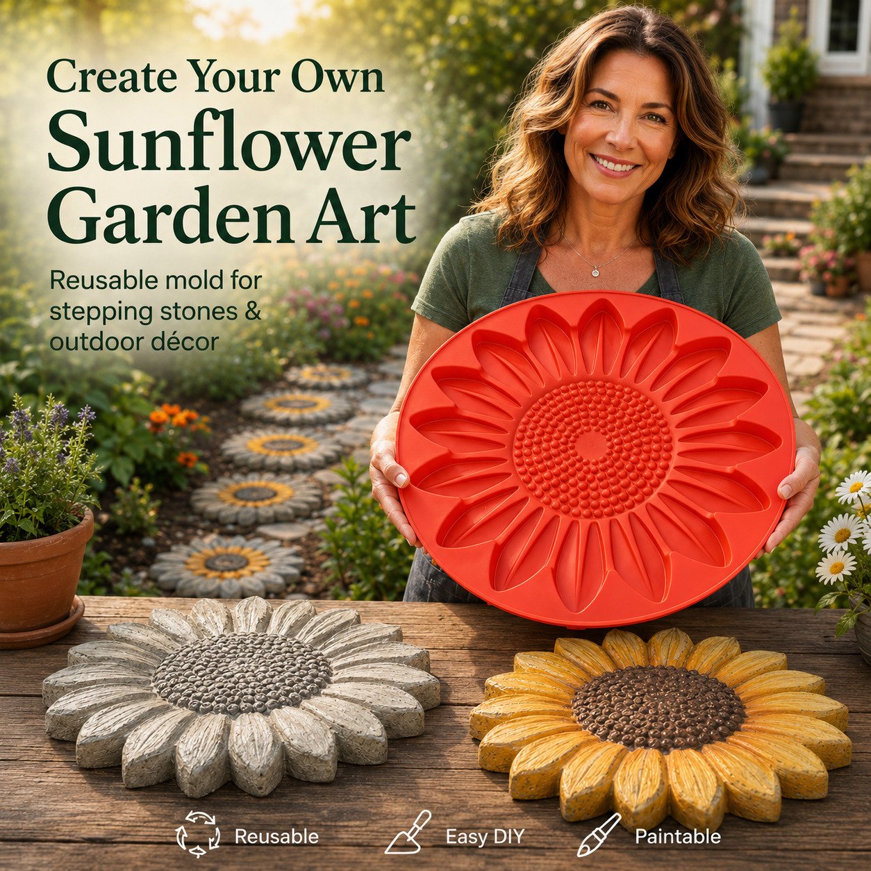 🌻Reusable Sunflower Stepping Stone Mold (📦Buy 2 Free Shipping)