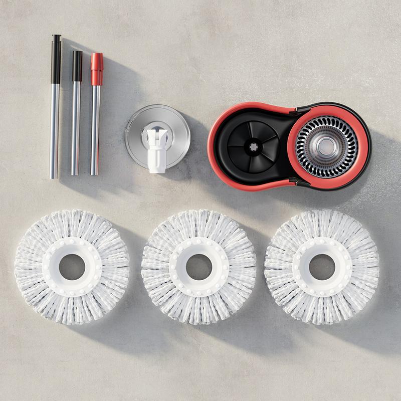 Spin Mop &amp; Bucket System with Detachable Scrub Brush
